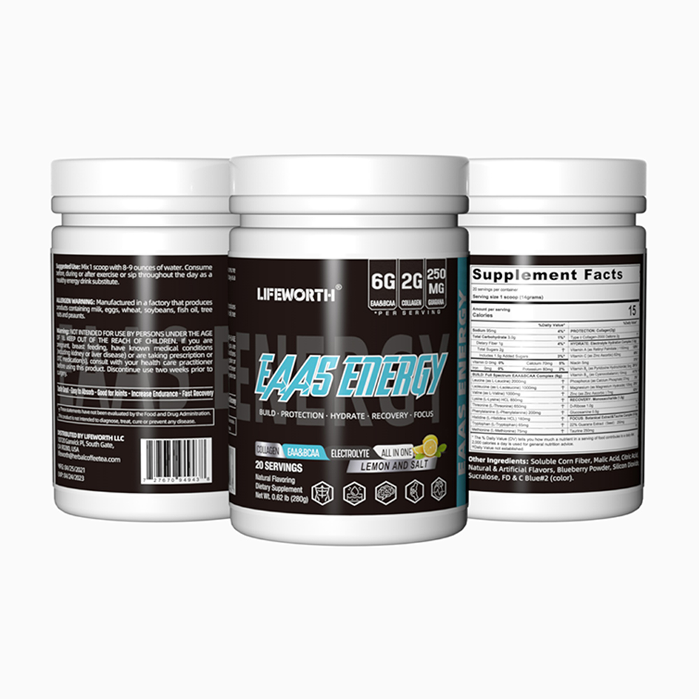 LIFEWORTH Lemon & Salt Amino Acids Energy Powder Drink with BCAA