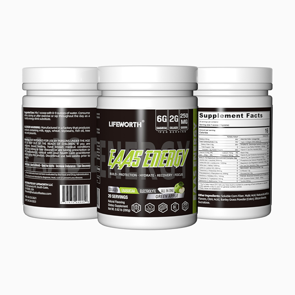 LIFEWORTH Amino Acids EAA &BCAA Energy Powder Drink apple flavor