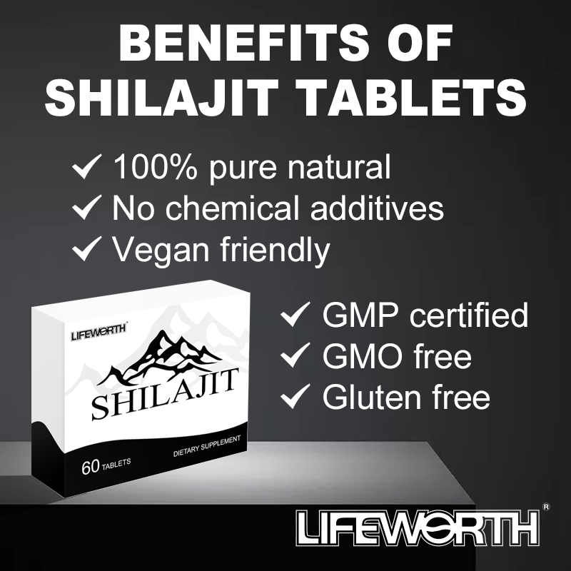 Pure Shilajit Tablets (200mg Each) from Himalayan Shilajit - Plant Derived Fulvic Minerals Support Metabolism and Immune System