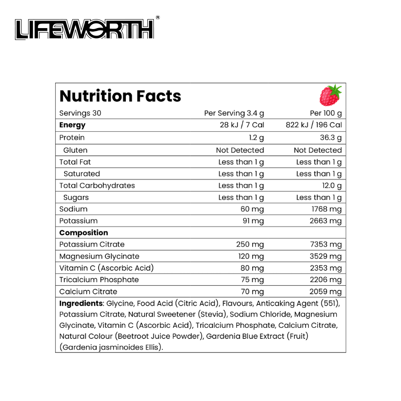 Lifeworth Zero Sugar Electrolytes 30 servings