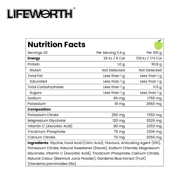 Lifeworth Zero Sugar Electrolytes 30 servings