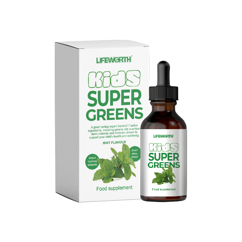 Lifeworth Blend Child Greens Spray - Children's Super Food Supplement with Vitamins, Minerals & Antioxidants | Junior Daily Nutrient Oral Spray for Kids' Health & Wellbeing | Mint Flavour